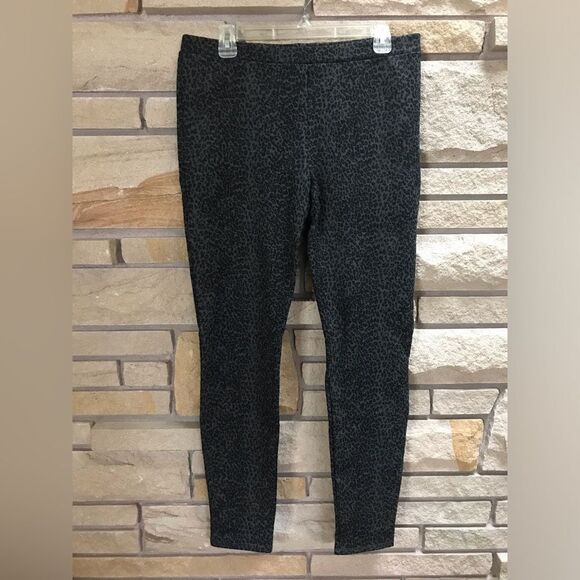 JOIE Keena Leggings Women’s Ponte Leopard Print Pull On Gray Charcoal Large - Picture 4 of 11